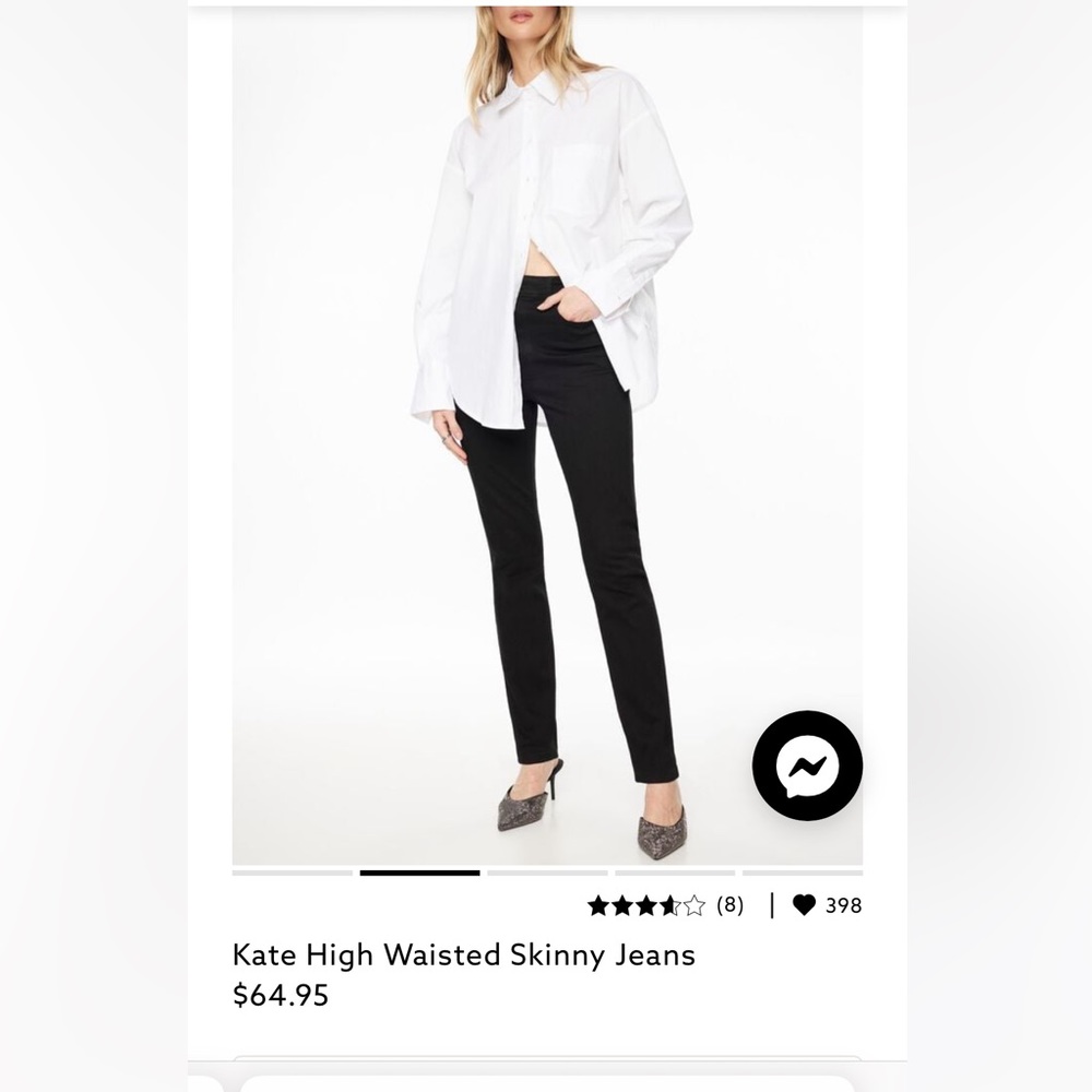 Kate high waisted skinny jeans in fades black with raw hem.